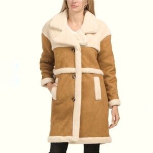 Sale! $198 Blank NYC Tan and Cream Teddy Jacket